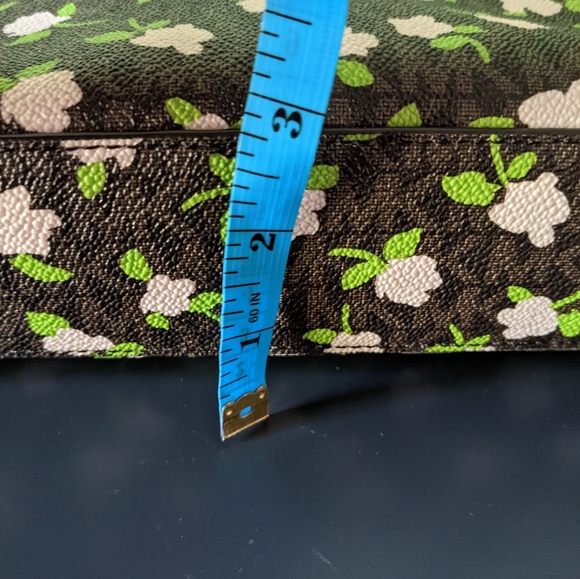 Michael Kors Jet Set Large Zip Travel Cosmetic Pouch Brown Pink Floral Print - Picture 13 of 13